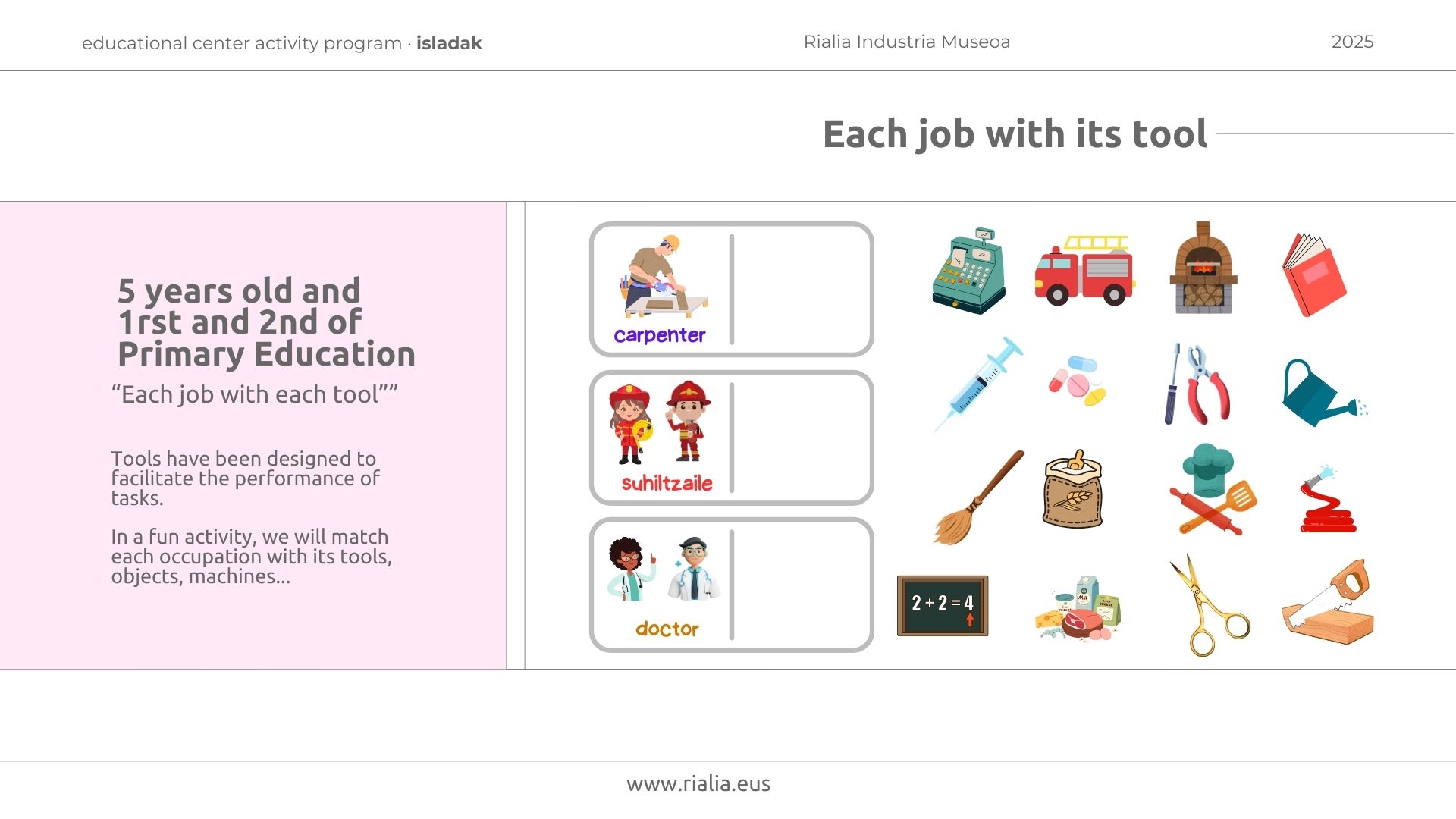 Each job with its tool