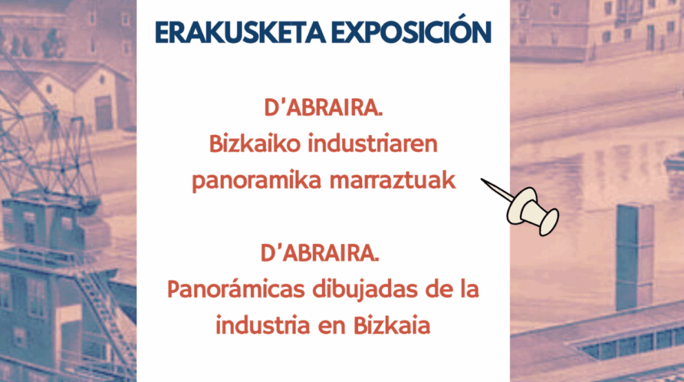Cartel actividades escolares para la exposición D'Abraira en Rialia Industria Museoa