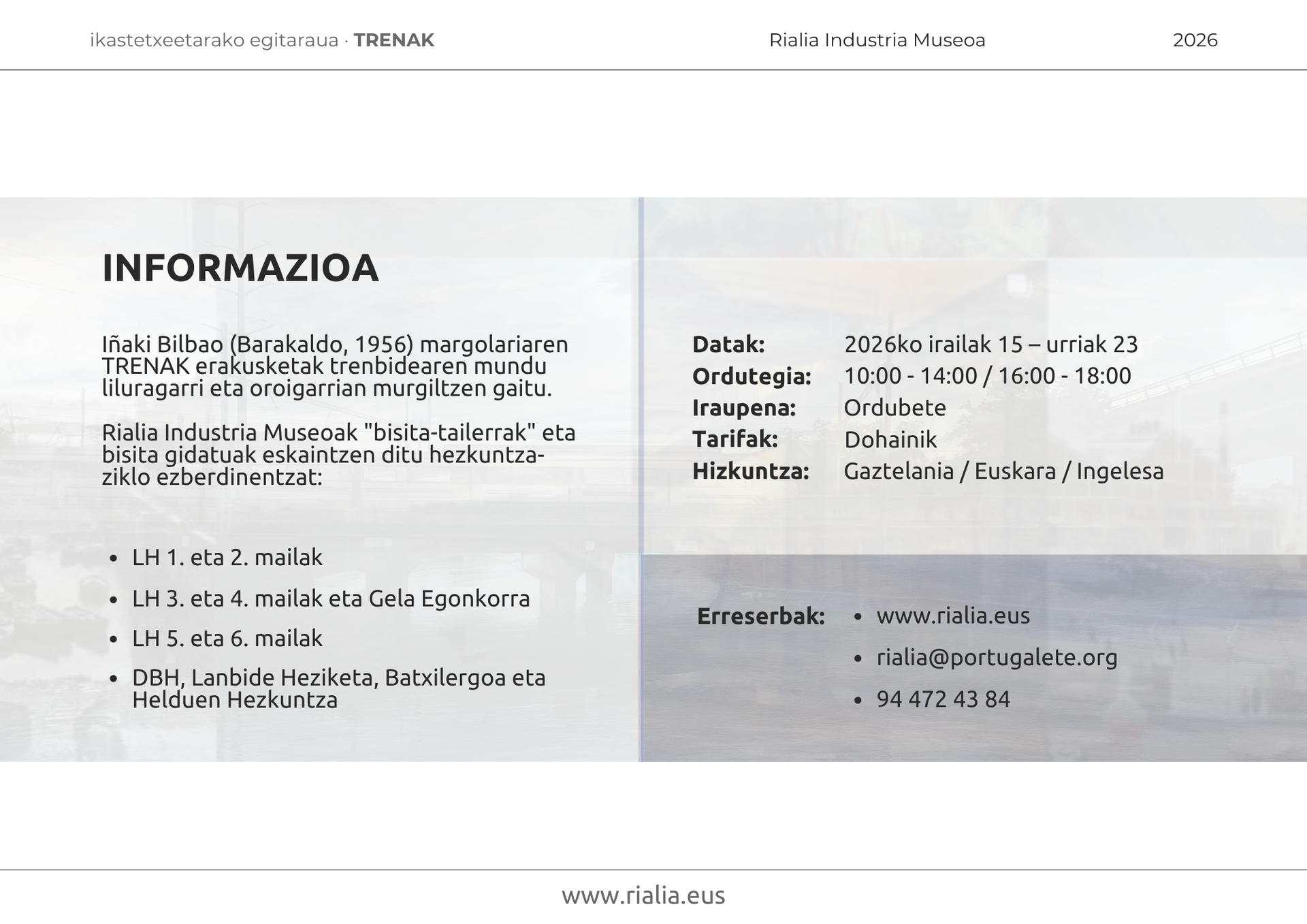 Ikastetxeetarako egitaraua – TRENAK 2026 (2)