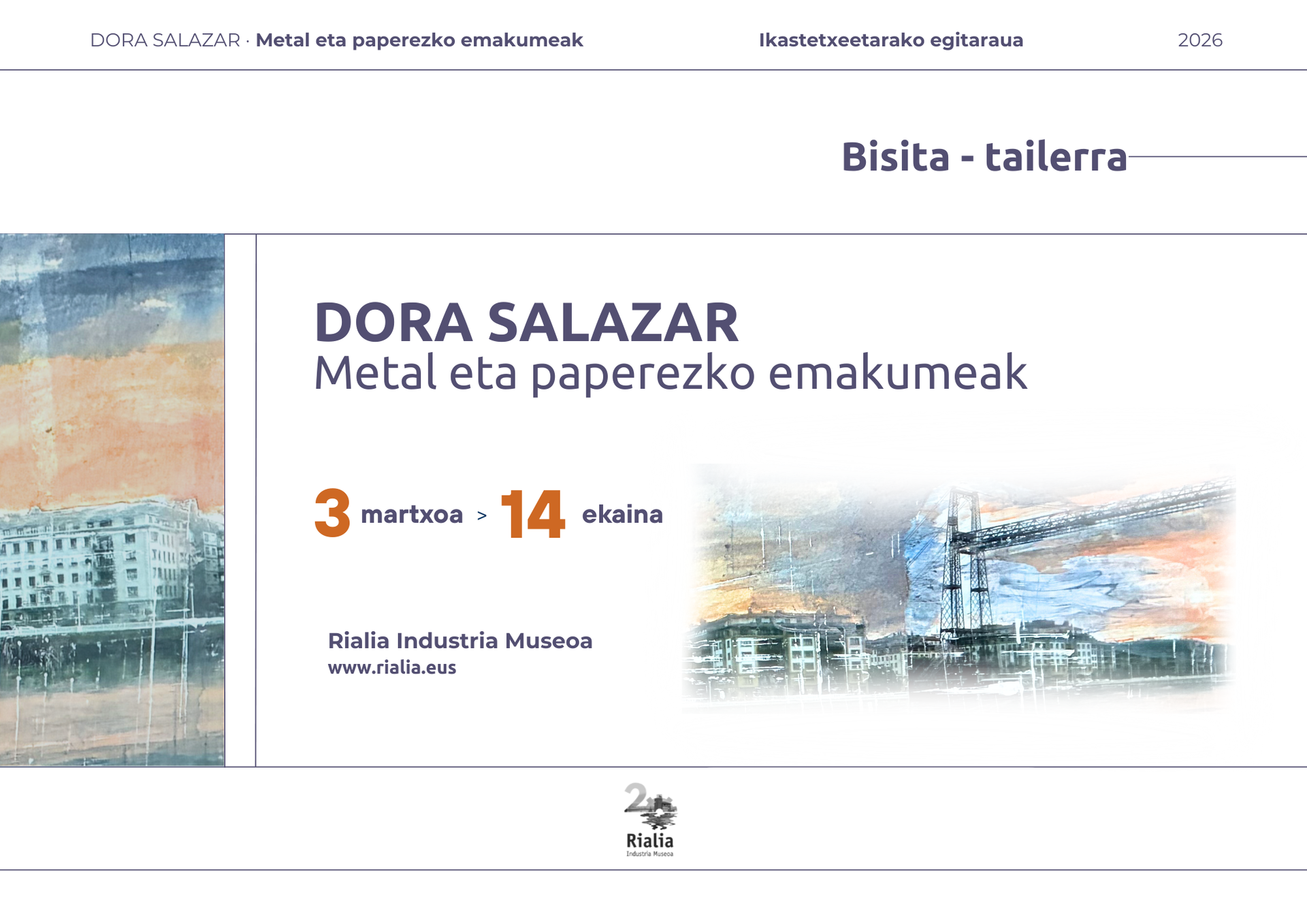 Ikastetxeetarako bisita – tailerrak. DORA SALAZAR. Metal eta paperezko emakumeak